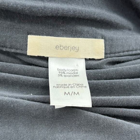 Eberjey Graphite Gray Gisele Piped Long Sleeve Pajama Top - Picture 9 of 10